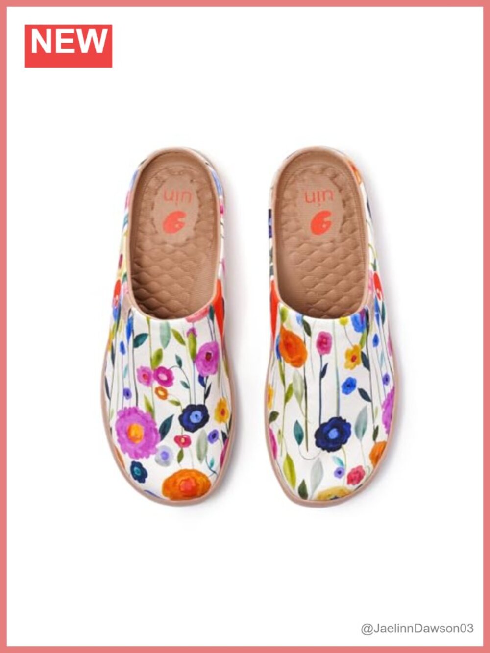 Art Painted Canvas Slip On Mules Comfortable Lightweight Wide Toe Clog